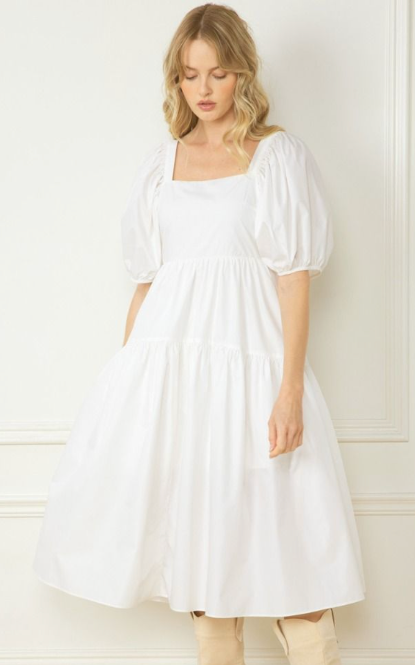 Milly Tiered Dress | White