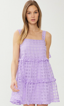Load image into Gallery viewer, Findley Grid Tiered Dress | Lavender