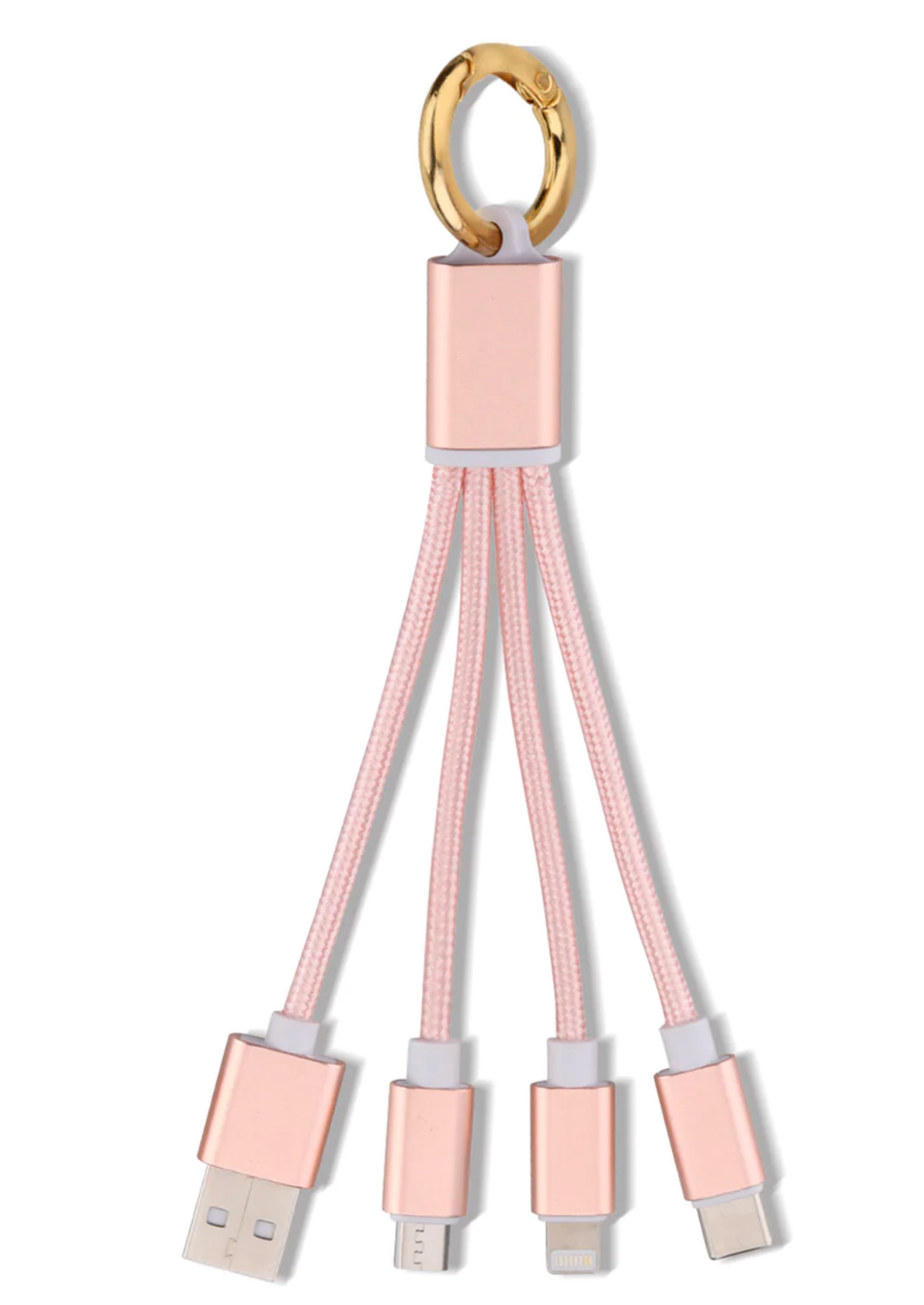 3 in 1 Charging Keychain | Rose Gold