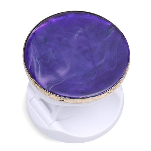 Agate Phone Grip | Purple with Gold Trim