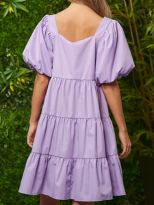 Stephanie Square Neck Dress | Lavender