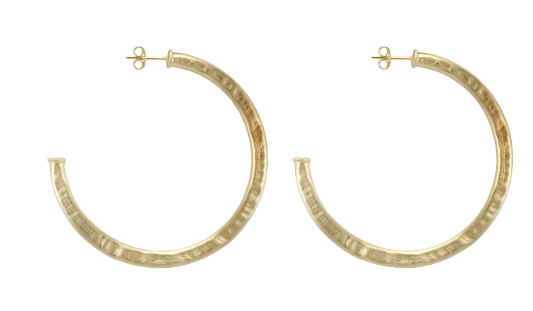 Sheila Fajl | Small Everybody's Favorite Hoop Earrings Hammered 18k Gold Plated