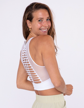 Load image into Gallery viewer, Nat Laser Cut Sports Bra | White