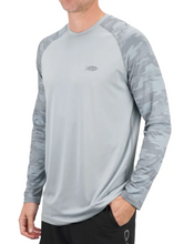 Load image into Gallery viewer, AFTCO Tactical Camo LS Performance Shirt | Light Grey Blur Camo