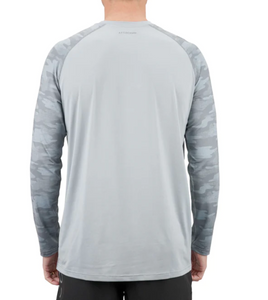 AFTCO Tactical Camo LS Performance Shirt | Light Grey Blur Camo