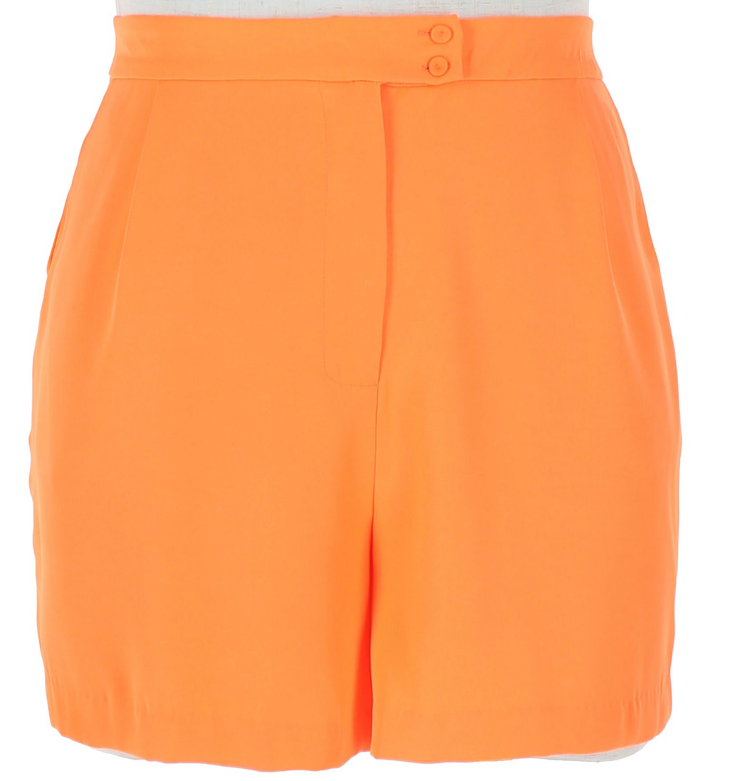 Curvy Tatum Dressy Shorts | Neon Tangerine