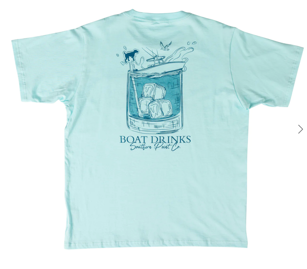 Southern Point Boat Drinks T-Shirt | Spearmint