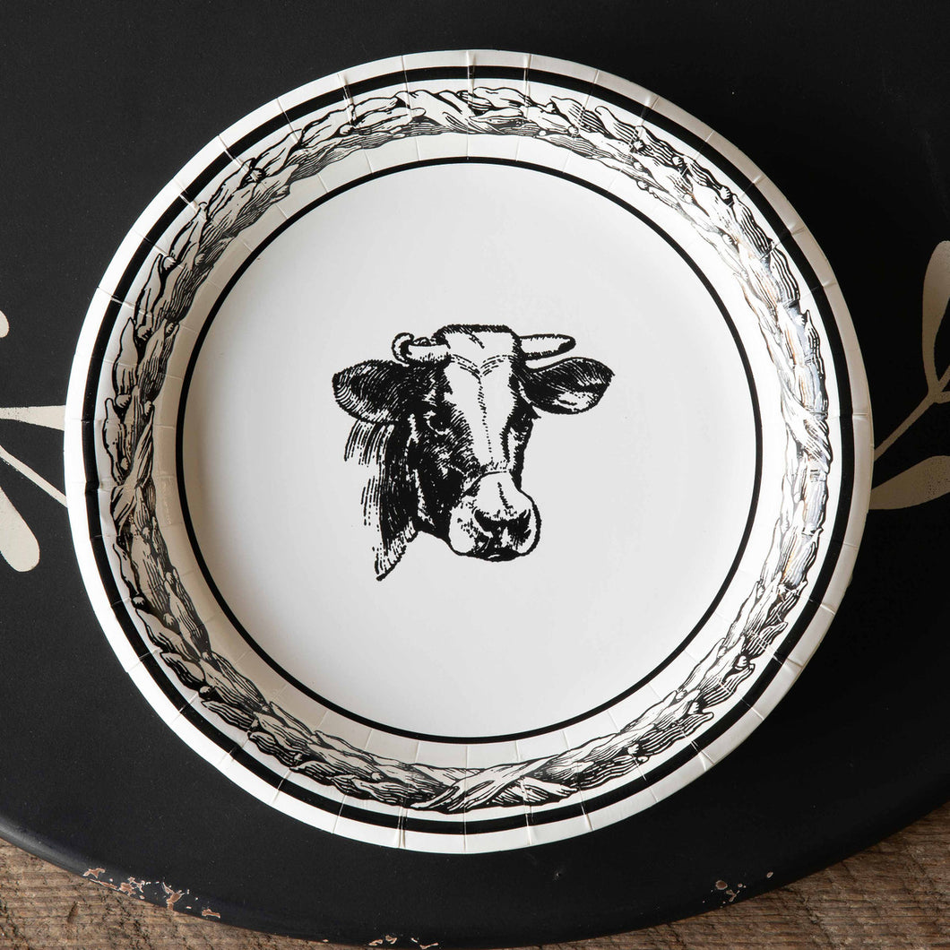 Black/White Cow Dinner Plate